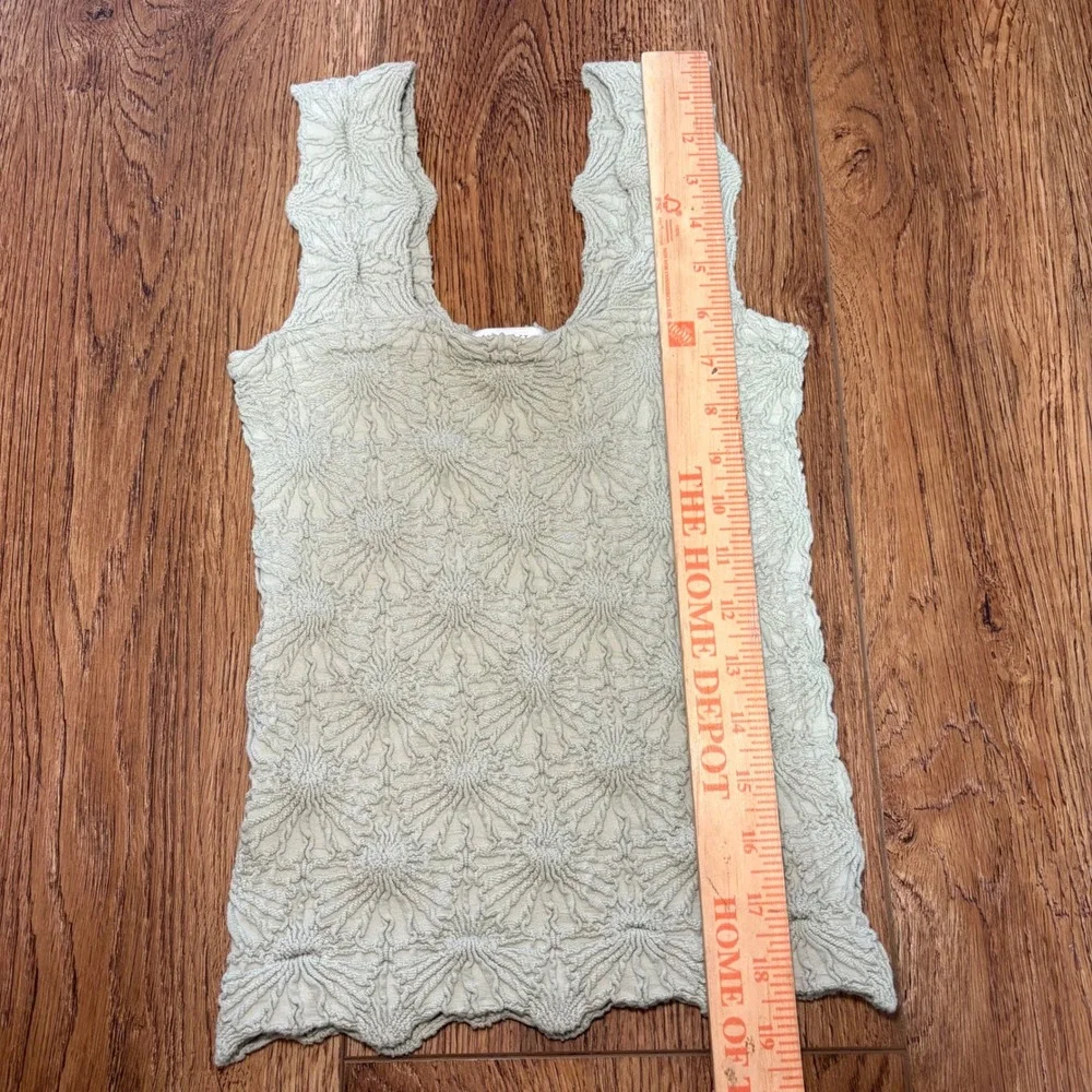 Altar'd State Sage Green Textured Tank Top Womens S Floral Fairy Romantic Garden - Picture 2 of 7